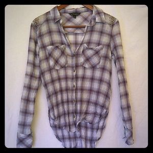 Rock & Republic Plaid Button Front Shirt